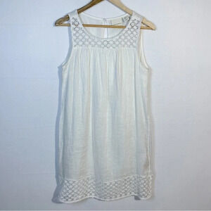 Cynthia Rowley 100% Linen Cream White Shift Dress